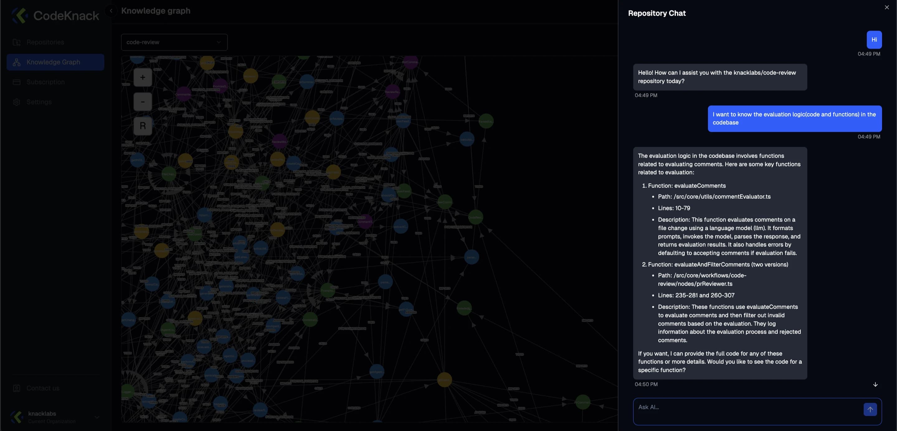 Chat Widget in Graph View
